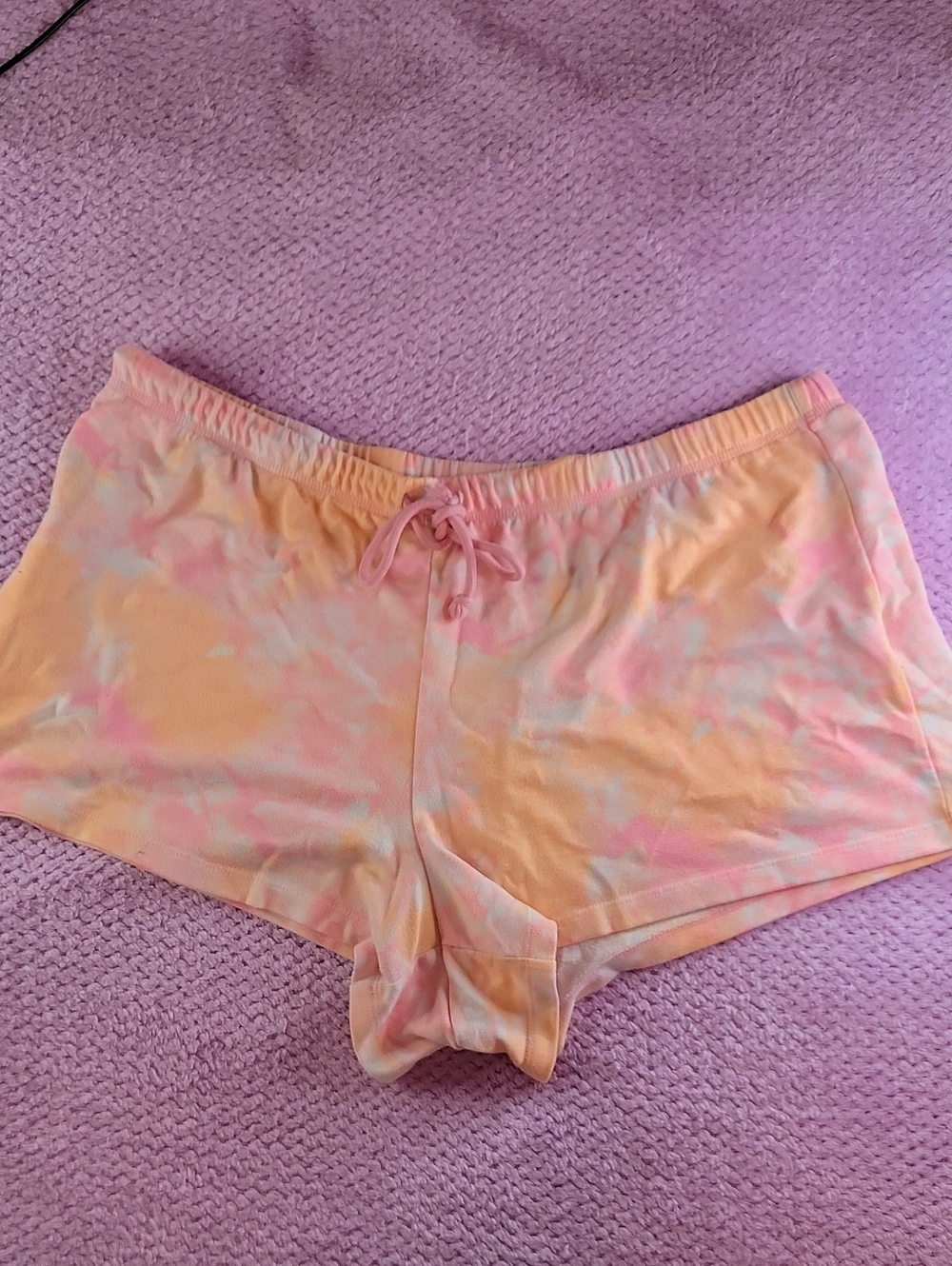 Peach & Pink Tie-Dye Lounge Shorts